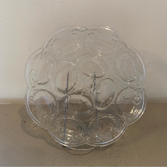 VTG Anchor Hocking Savannah Clear Glass Deviled Egg Plate - Picture 1 of 5